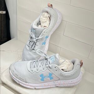 Under Armour White and Blue Athletic Shoes